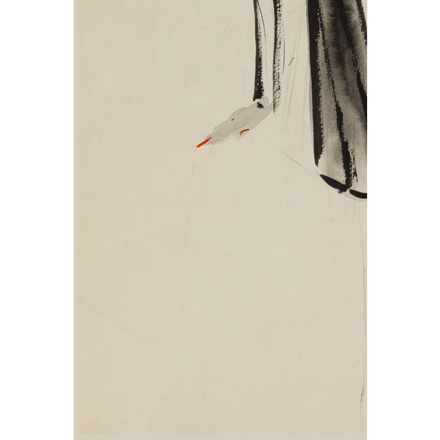 Paper Vintage French Fashion Art Print – Black Banded Coat Illustration, 30" X 40" For Sale - Image 7 of 9