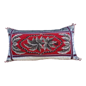 Antique Beaded Needlepoint Pillow