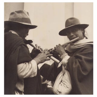 Hanna Seidel, Ecuadorian Indigenous Musicians, Black and White Photograph, 1960s For Sale