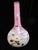 Victorian Harrach Enameled Flower Opaline Pink Cased Glass 17" Bohemian Vase For Sale - Image 4 of 11