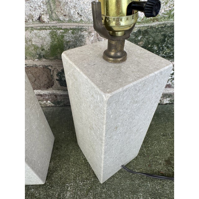 Stone Vintage Small Ivory Stone Table Lamp For Sale - Image 7 of 11