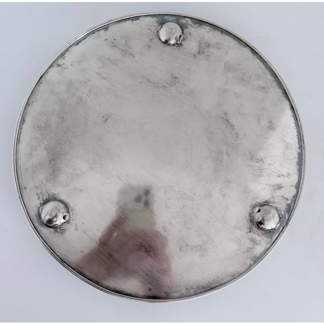 Metal English Sheffield Silver on Cooper Silverplate Footed Gallery Bar Tray For Sale - Image 7 of 8