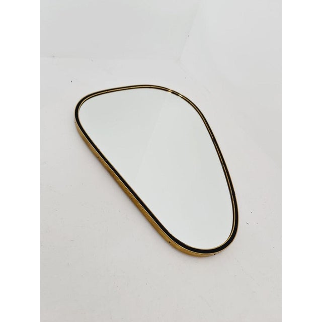 Mid-Century Asymmetric German Brass Wall Mirror, 1960s For Sale - Image 6 of 11