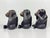 Wonderful set of Vintage Cast Brass 3 Wise Monkeys with Antique Bronze finish. Each has a black felt bottom.