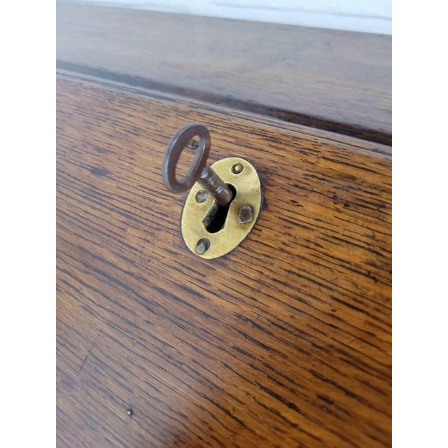 Georgian Oak Writing Bureau Desk with Drop Handles, 18th Century For Sale - Image 13 of 18