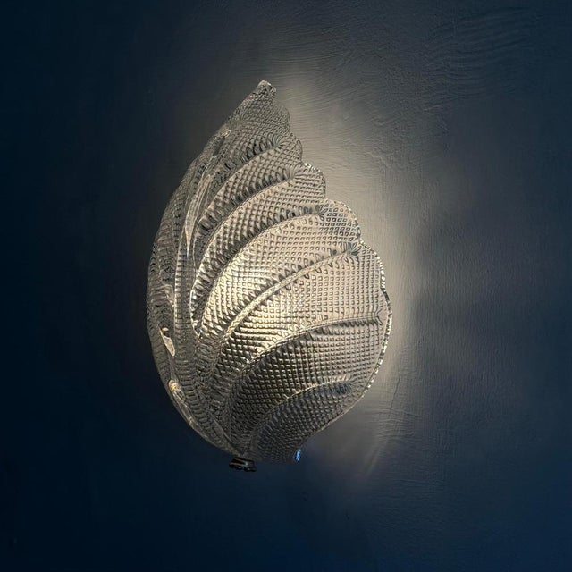 Vintage Leaf Wall Light by Fritz Kurz for Orrefors, Sweden, 1970s For Sale - Image 10 of 18
