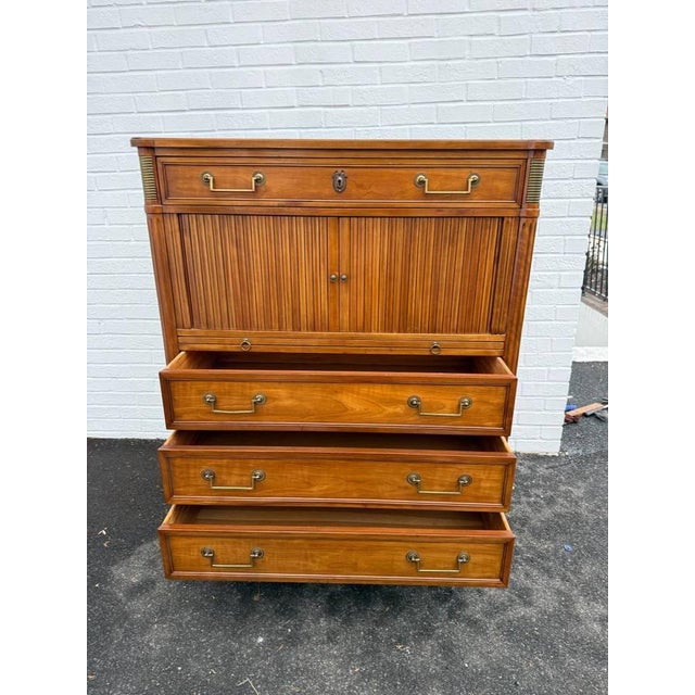 Late 20th Century Kindel Louis XVI French Regency Style Belvedere Dresser With Tambour For Sale - Image 16 of 18