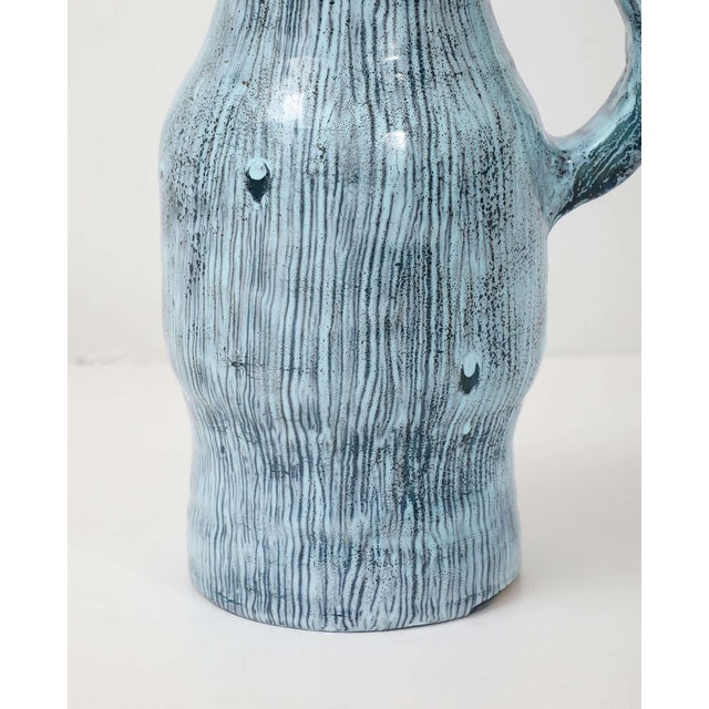 Accolay Accolay Turquoise Striated Pitcher For Sale - Image 4 of 7
