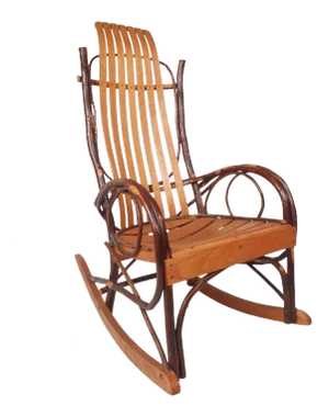 Contemporary Modern Branch and Wood Rocking Chair
