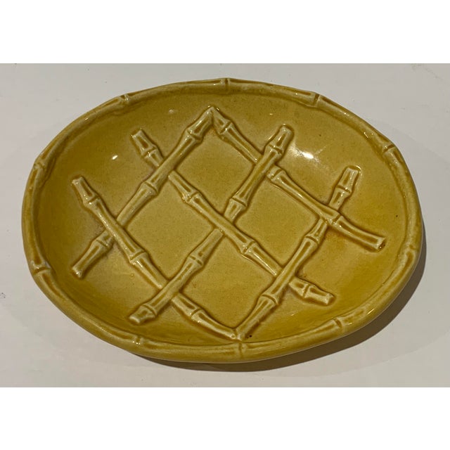 Wood Vintage 1970s Harvest Bamboo Rattan Soap Dish For Sale - Image 7 of 7