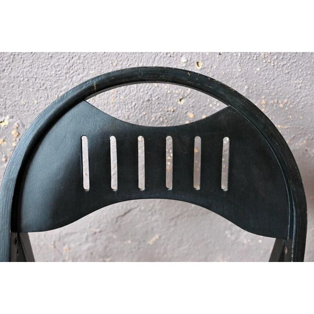 Tric Folding Chair in Black Wood by Achille Castiglioni, 1970s For Sale - Image 6 of 10
