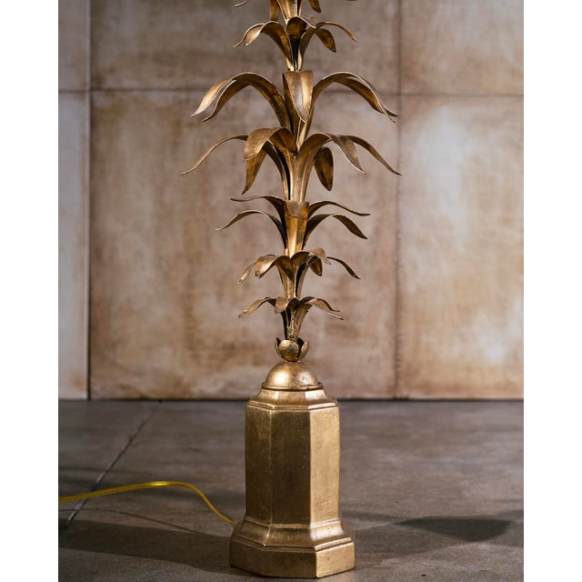 Mid-Century Modern 1980s Palm Leaf Table Lamps - a Pair For Sale - Image 3 of 8