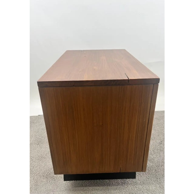 Brown Rustic Contemporary Brazilian Pine Nightstand W/ Hidden Organizer Tray, a Pair For Sale - Image 8 of 15