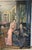 A magnificent and highly decorative double portrait set in a luxurious Italian salon. A young woman in a shimmering pink...