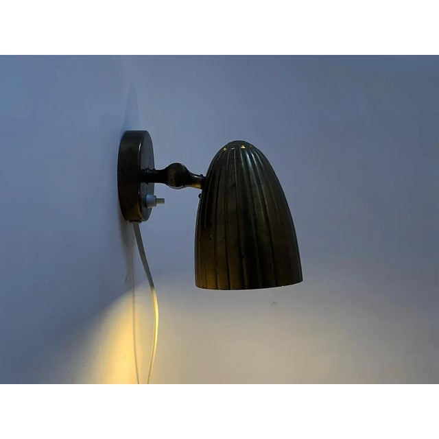 Goldenrod Modern Swedish Wall Lamp by Harald Notini for Böhlmarks Lampfabrik, 1940s For Sale - Image 8 of 11