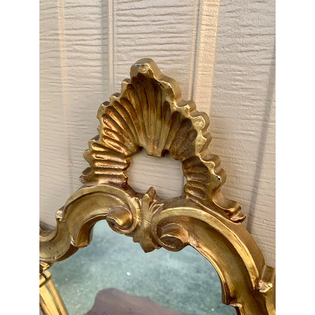 Italian Rococo Baroque Gilt Wood Mirror For Sale - Image 4 of 10