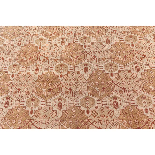 Textile Early 20th Century Indian Amritsar Brown Handmade Wool Carpet For Sale - Image 7 of 9