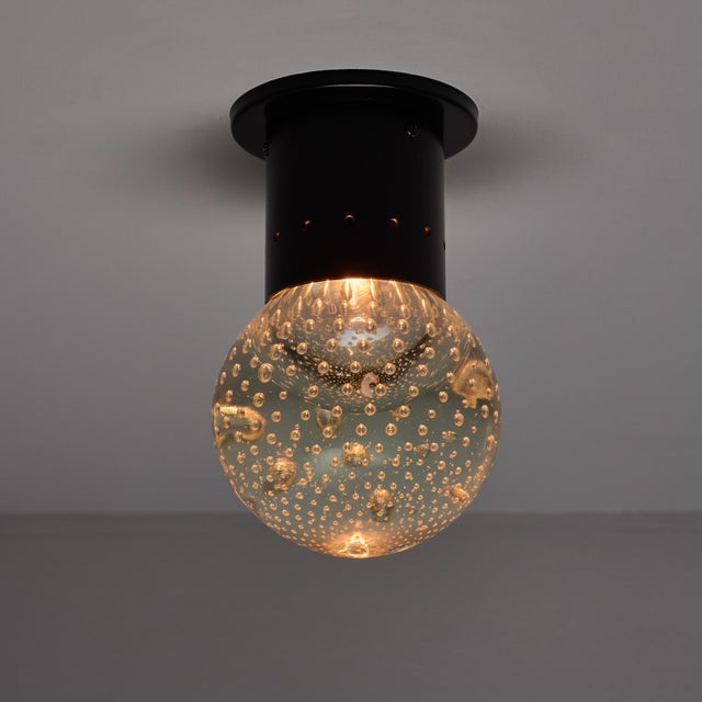 Metal 1960s Gino Sarfatti Seguso Bubble Glass Wall or Ceiling Lamp for Arteluce For Sale - Image 7 of 18