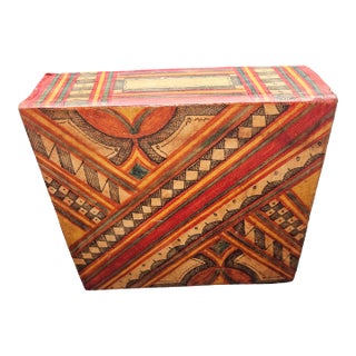 Vintage Leather-Covered Trinket Box For Sale