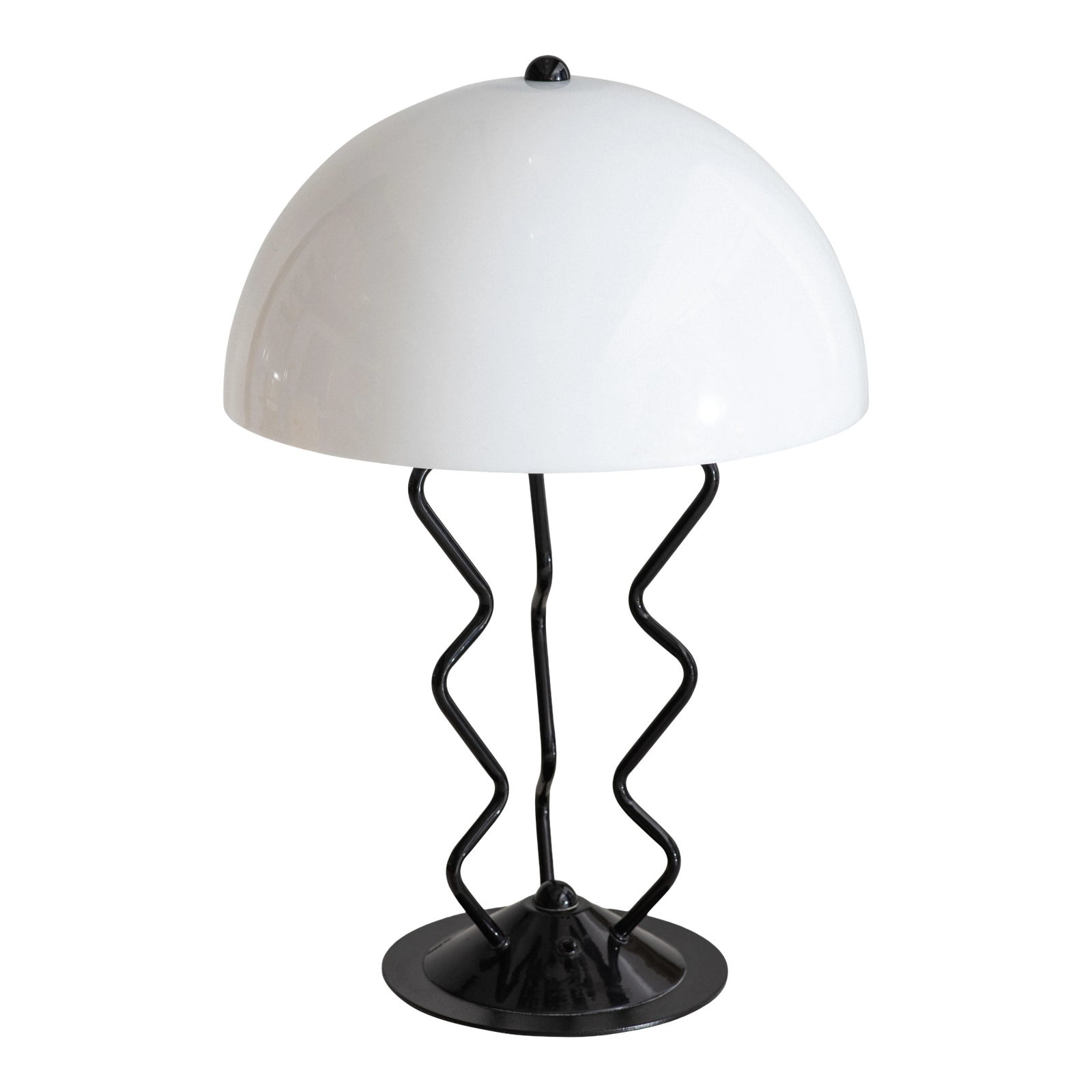 Late 20th Century Memphis Style Metal Squiggle Table Lamp With Acrylic