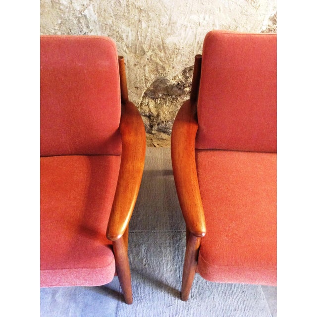 Wood Set of Armchairs by Grete Jalk for France & Son, 1960s For Sale - Image 7 of 10