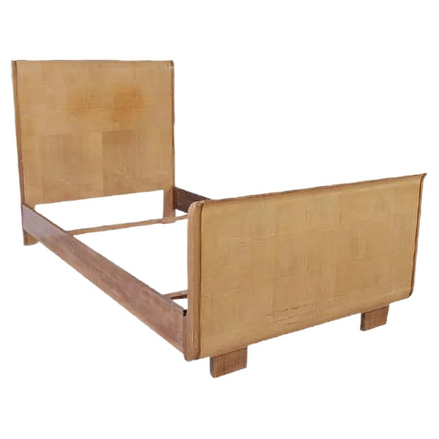 Art Deco Burl Single Bed Frame, 1930s For Sale