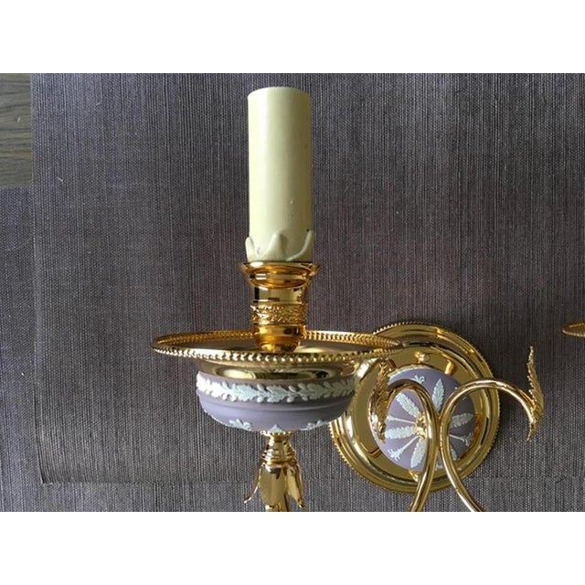 Postmodern Brass and Porcelain Wall Sconce from Wedgwood, Italy, 1970s For Sale - Image 12 of 18