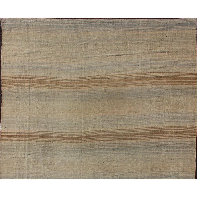 Minimalist stripe design Kilim from Turkey, rug , country of origin / type: Turkey / Kilim, circa 1950 This vintage flat-...