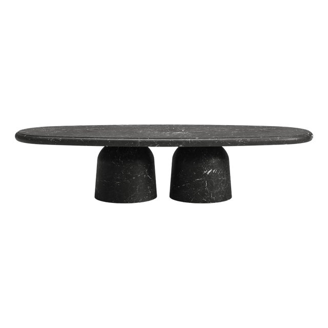 New Modern Coffee Table in Black Marquinia Marble, Creator Ivan Colominas For Sale