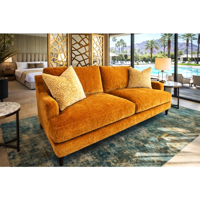 Mid-Century Modern DesignXQ Cleo Crushed Velvet Sofa For Sale - Image 3 of 7