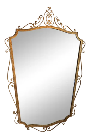 Pier Luigi Colli Art Deco Style Italian Gilt Wrought Iron Wall Mirror