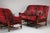 Large Louis XIII Sofas in Burgundy Red Velvet, 1900s, Set of 2 For Sale - Image 4 of 17