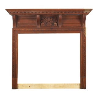 Early 20th Century Victorian Wooden Fireplace Mantel For Sale