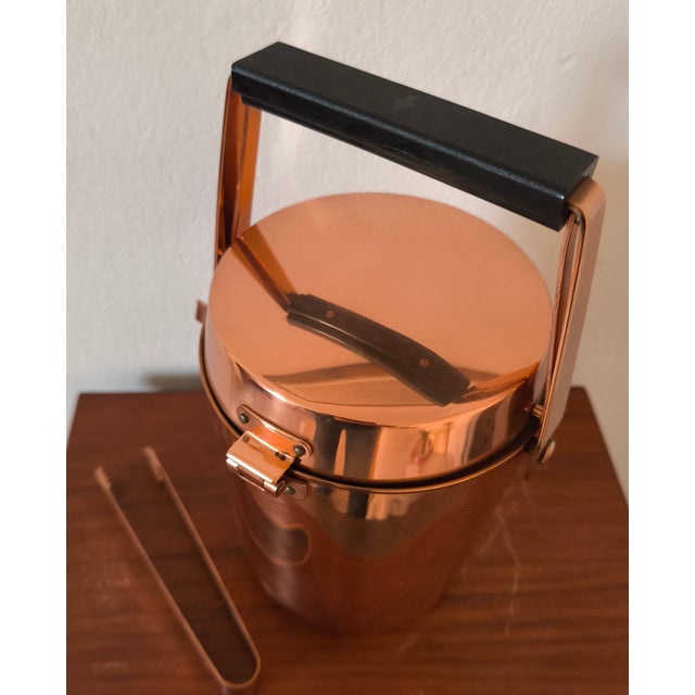 Copper Ice Bucket from Alfi, 1970s, in Very Good conditions. Designed 1970 to 1979 This piece has an attribution mark, I...