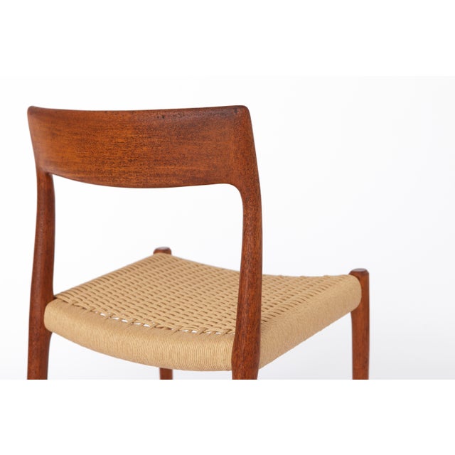 Vintage Model 77 Chairs in Teak by Niels Otto Møller for J.L. Møllers, 1960s, Set of 4 For Sale - Image 9 of 11