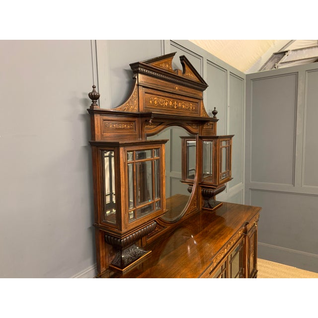 Victorian Inlaid Rosewood Parlour Cabinet, 1885 For Sale - Image 4 of 18