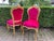 French Late 20c Louis XVI Gold Beech Red Fuchsia Velvet Dining Chairs-Pair For Sale - Image 3 of 6