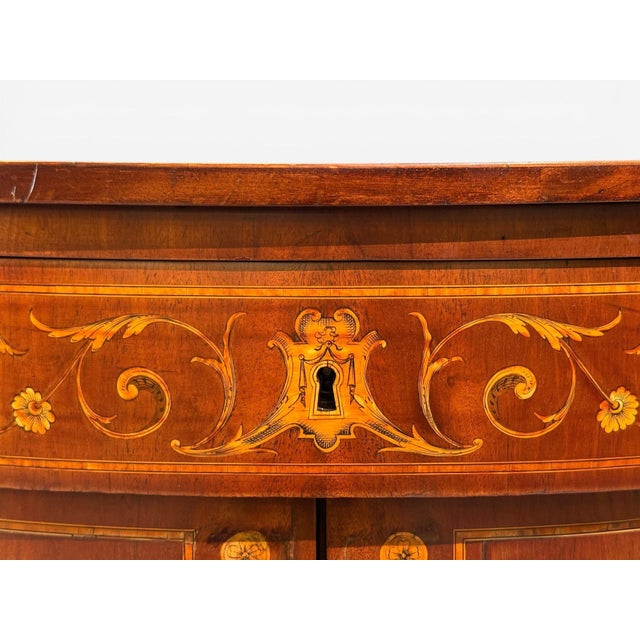 1830s English Neoclassical, Demi Lune Cabinets, Bronze, Satinwood Inlay For Sale - Image 14 of 17