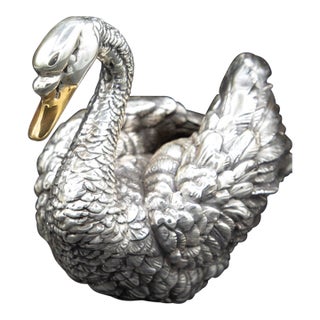 D’Argenta Silver-Plated Swan Sculpture – 2003 For Sale