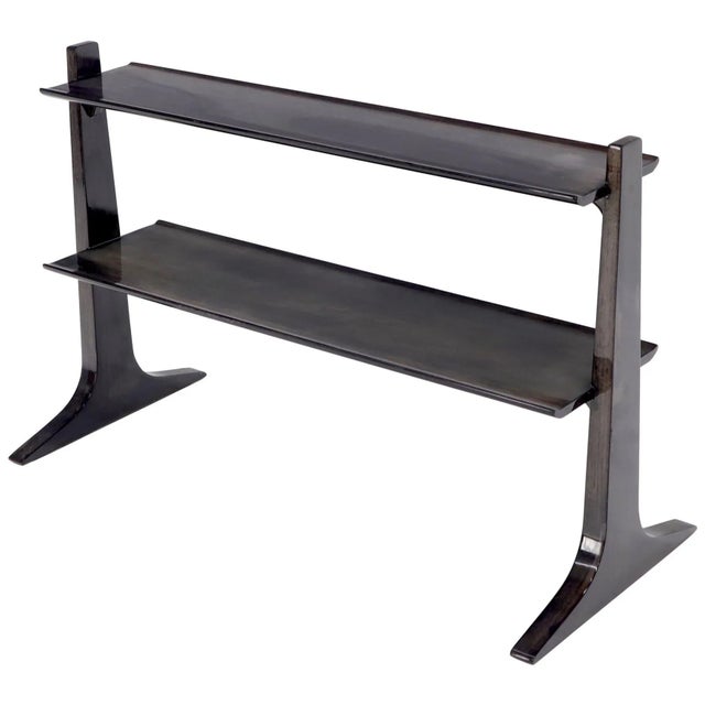 Mid 20th Century Two-Tier Custom Height Gloss Finish Free Standing Shelf For Sale - Image 9 of 9