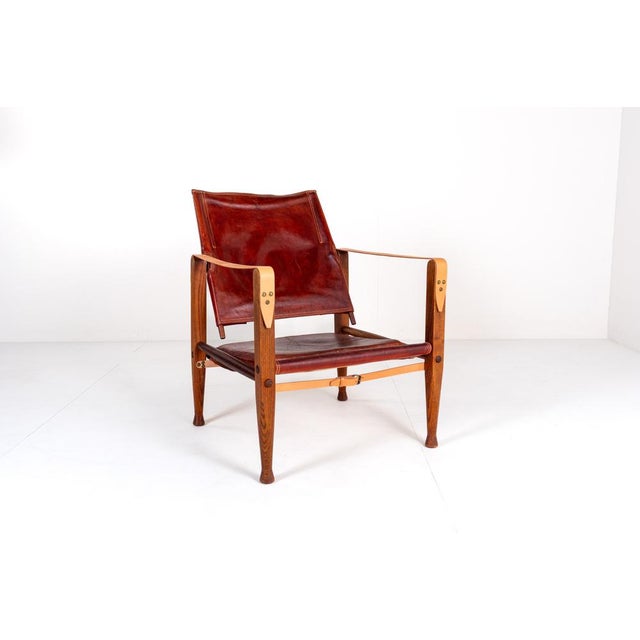 Vintage KK47000 Safari Chair in Leather by Kaare Klint for Rud Rasmussen, Denmark, 1930s For Sale - Image 9 of 11