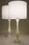 A striking matching pair of New-Old-Stock unused Italian Alabaster marble Classic Hollywood Regency Urn style "Teardrop"...
