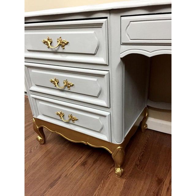 Gray French Provincial Vanity Desk Chairish