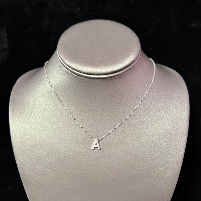 Diamond Letter "A" Pendant Necklace 18" 14k Gold 0.12 TCW Certified $1,950 121279 MADE IN ITALY Nothing says, “I Love you”...