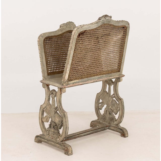 French Provincial Cane Paneled Magazine Rack For Sale - Image 9 of 9