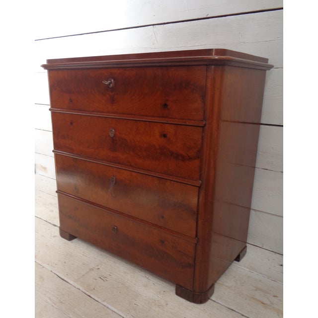 Bidermeier Chest of Drawers with Secretaire in Mahogany, Early 19th Century For Sale - Image 13 of 18