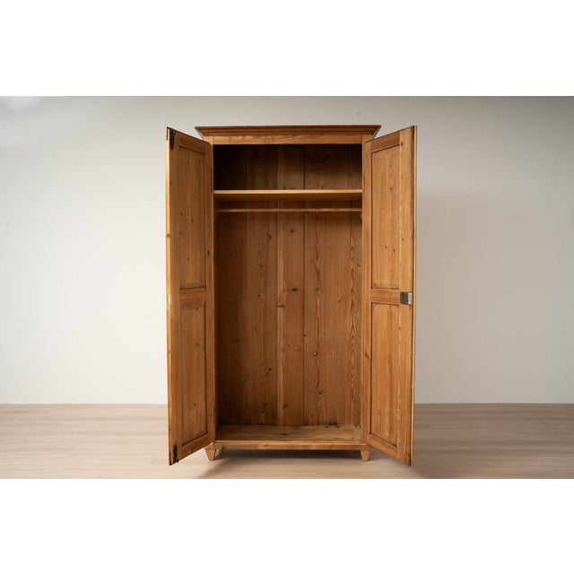 Antique Late 19th Century German Pine Wardrobe with Hanging Rail and Shelf For Sale - Image 3 of 13