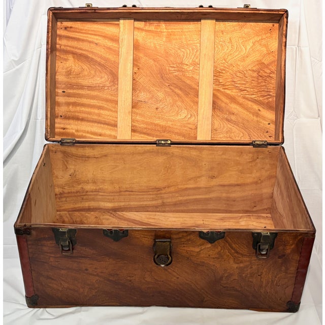 Early 20th Century American Camphor Wood Steamer Trunk For Sale - Image 4 of 9