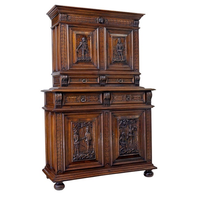 Mid 19th Century Carved Walnut Italian Cabinet, 1850s For Sale - Image 12 of 12
