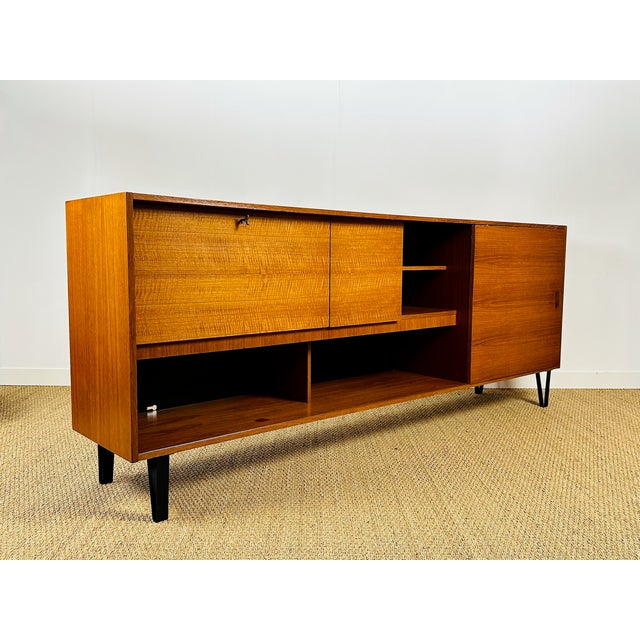 Black Vintage Scandinavian Sideboard, 1960s For Sale - Image 8 of 18